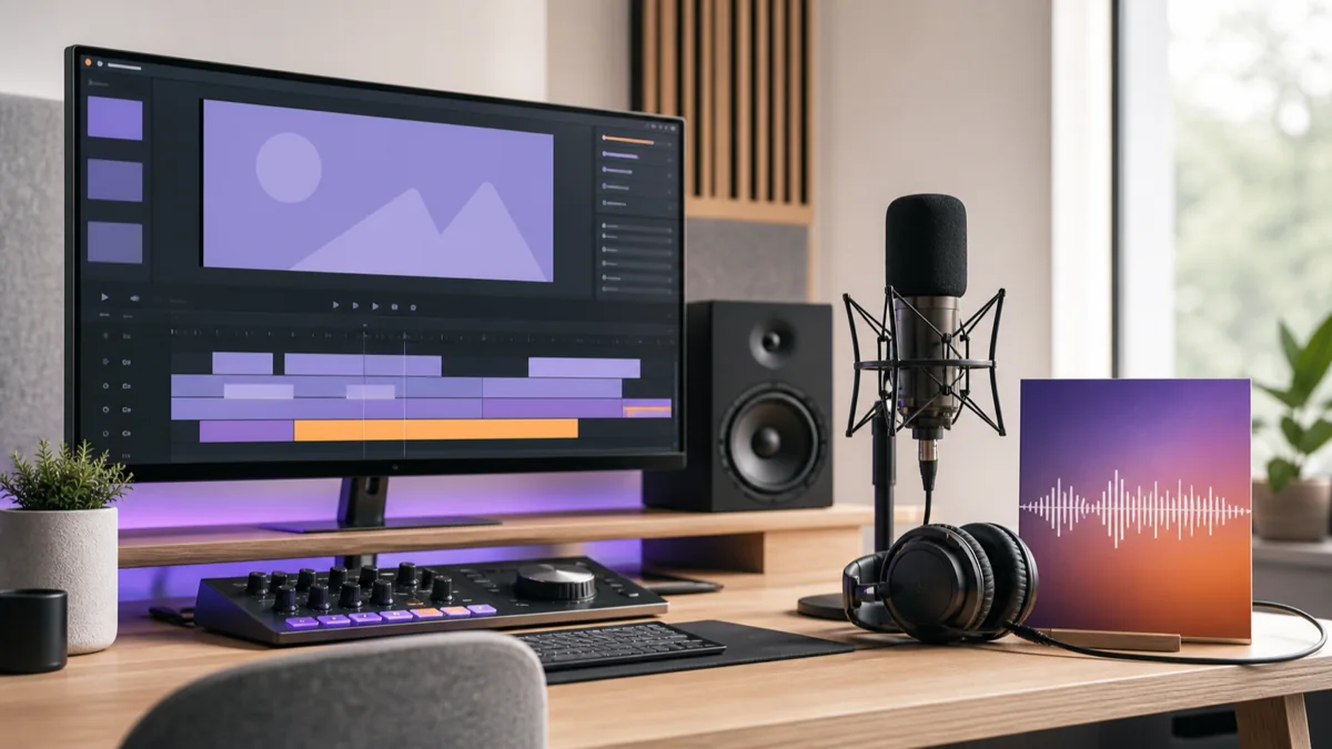 MP4 video frame becoming an MP3 waveform with bitrate choices